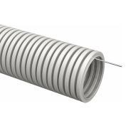 Труба гофрированная ПВХ d20мм с протяжкой сер. (уп.25м) TOKOV ELECTRIC TKE-TG/P-20-C06/25