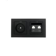 Рамка 2-местн. горизонт. VESNA черн. бархат LEZARD 742-4200-147